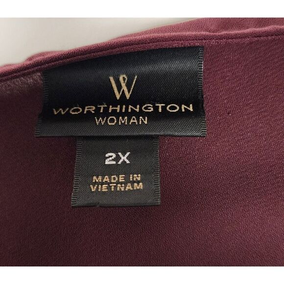 Worthington’s 3/4 Length Sleeve Chiffon Tunic Top Blouse Plus Size 2X - Picture 5 of 5